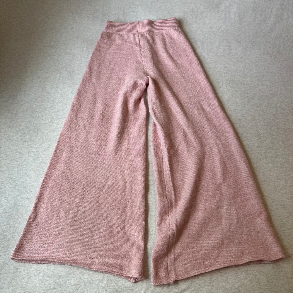 Sincerely Jules Pink Knit Wide Leg Lounge Pants Small ST669-SET Flare Trousers‎ - Picture 5 of 5